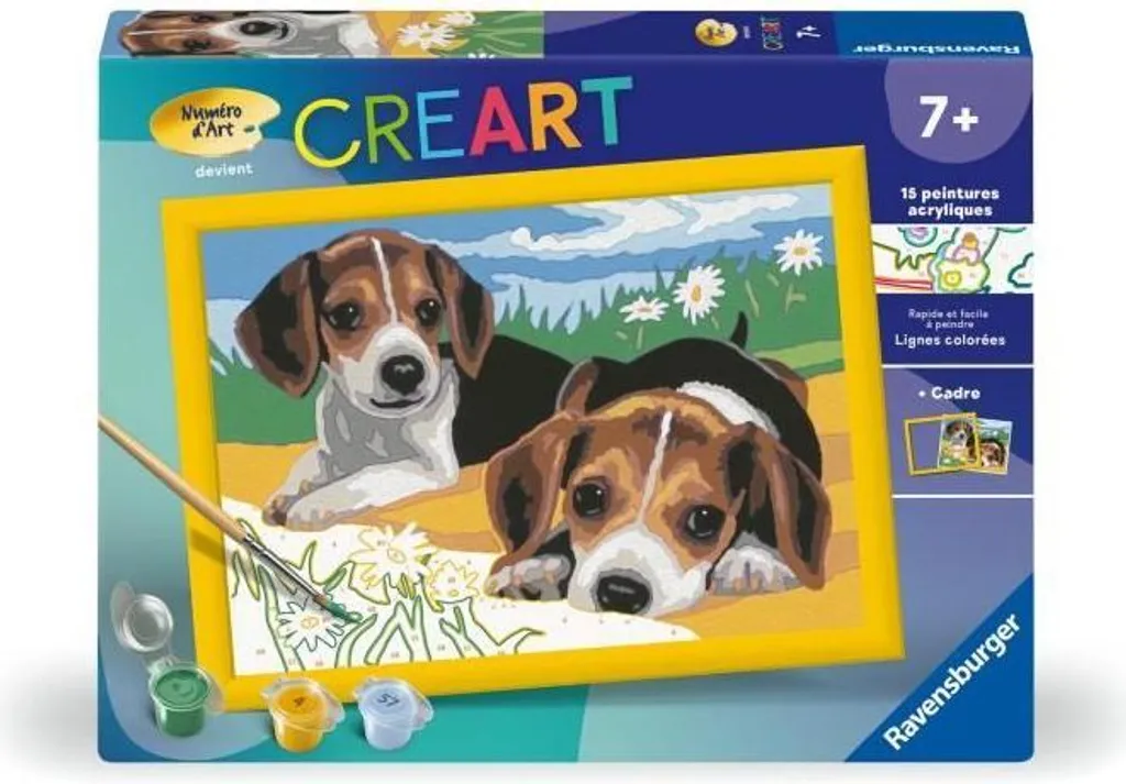 CreArt Kids Ravensburger Cucciolo di Beagle: Kit Pittura Numeri 18x24