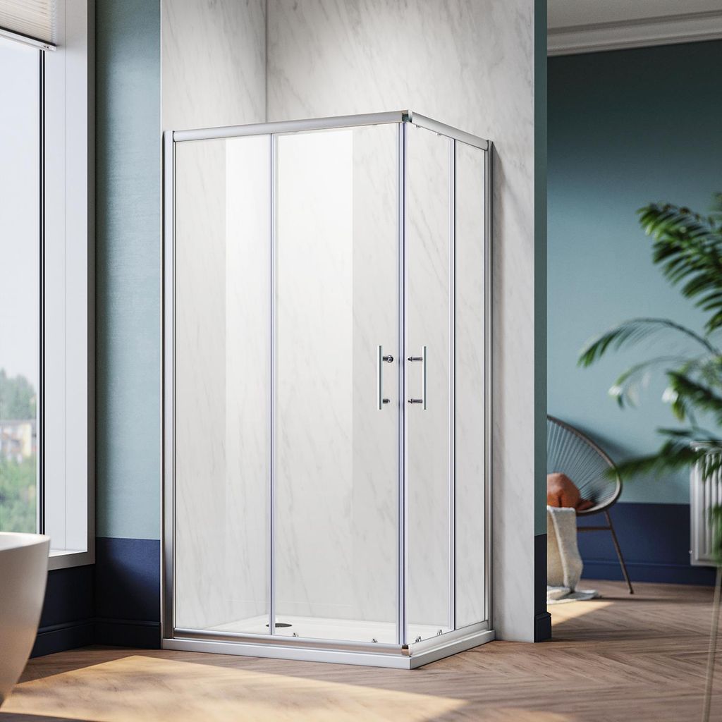 SONNI Douche d'angle LxPxH : 70x100x185 cm Accès d'angle Image du produit 