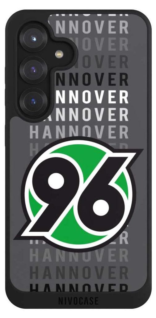 NIVOCASE Handyhülle für Samsung Galaxy S25 Hülle NIVOpure Case Schwarz H96 Hannover 96 Offizielles Lizenzprodukt