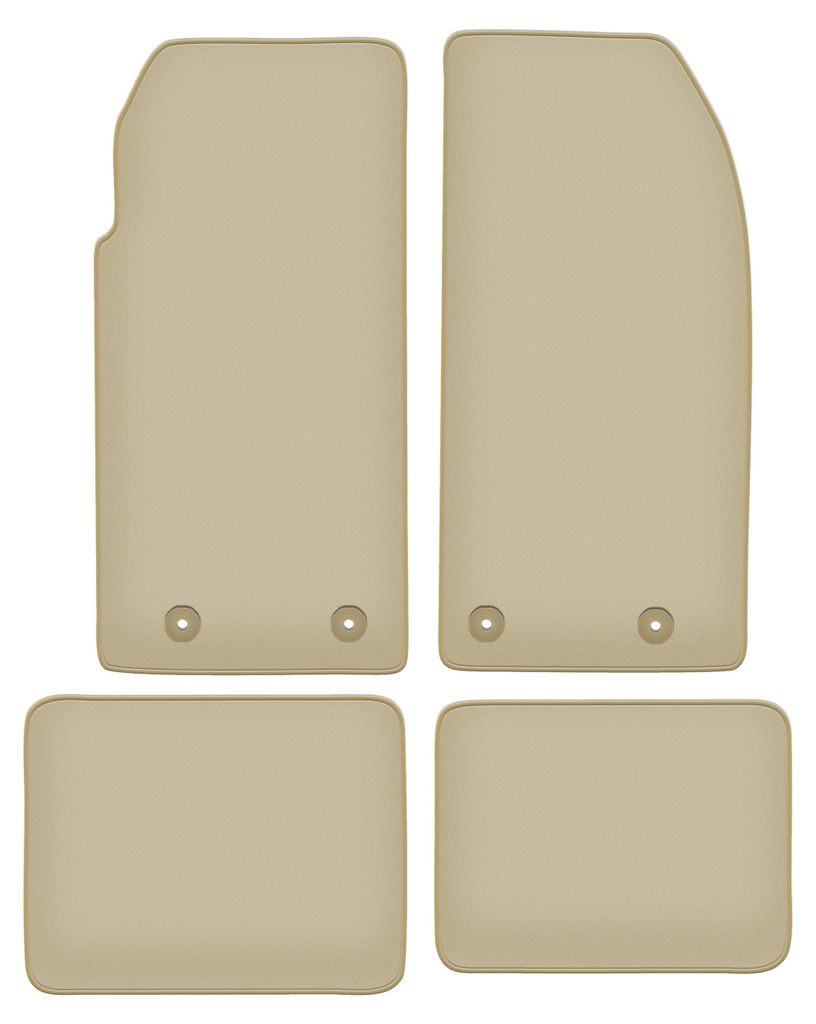 Velours-Fußmatten PREMIUM beige passend für Peugeot 205 (1983-1998, Cabrio) – mit Befestigungen – passgenau