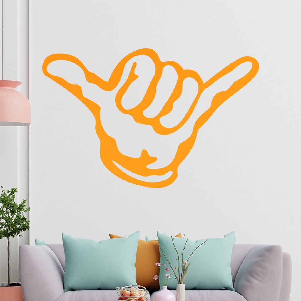 KIWISTAR Hang Loose Hand - Surfer Move Shaka Wandtattoo in 6 Größen - Wandaufkleber Wall Sticker - Dekoration, Küche, Wohnzimmer, Schlafzimmer, ...