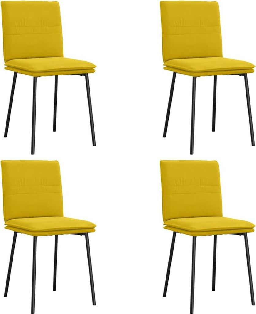 vidaXL Esszimmerstühle 4 Stk. Gelb Samt