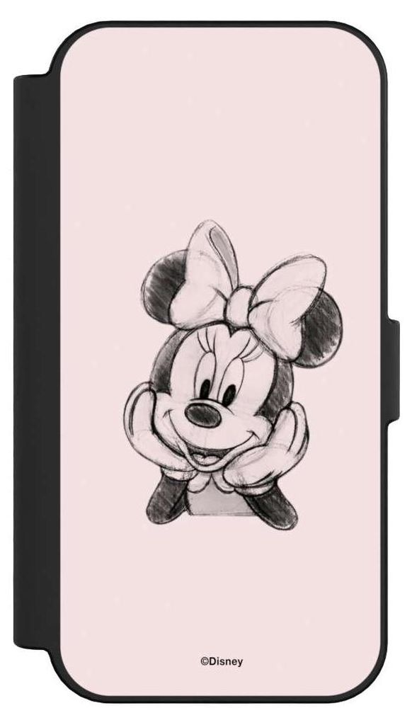 NIVOCASE Klapphülle für Apple iPhone 16 Handyhülle aus Kunst Leder NIVOflip schwarz Disney Minnie Mouse Offizielles Lizenzprodukt