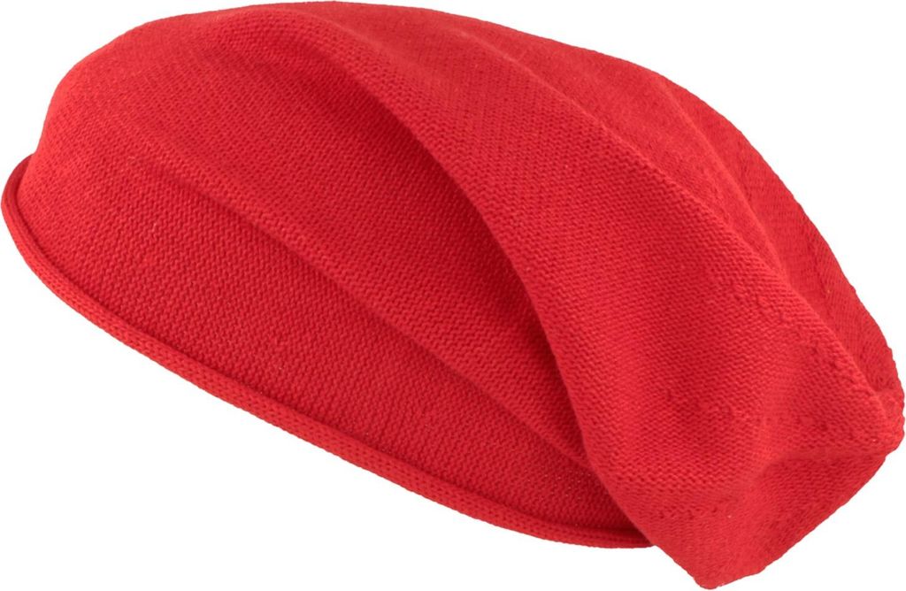 Kopka unifarbene Beanie aus 100% Baumwolle, rot, Gr. Einheitsgröße