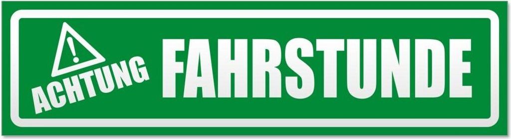 Kiwistar Achtung Fahrstunde invertiert Magnetschild Schild magnetisch - 60cm Grün - Magnetfolie für Auto PKW Kfz