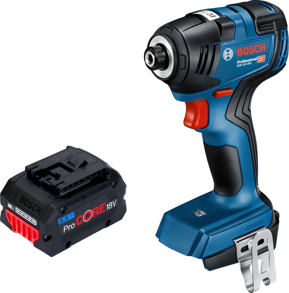 Bosch GDR 18V-200 Professional Akku Drehschlagschrauber 18 V 200 Nm Brushless + 1x ProCORE Akku 5,5 Ah - ohne Ladegerät