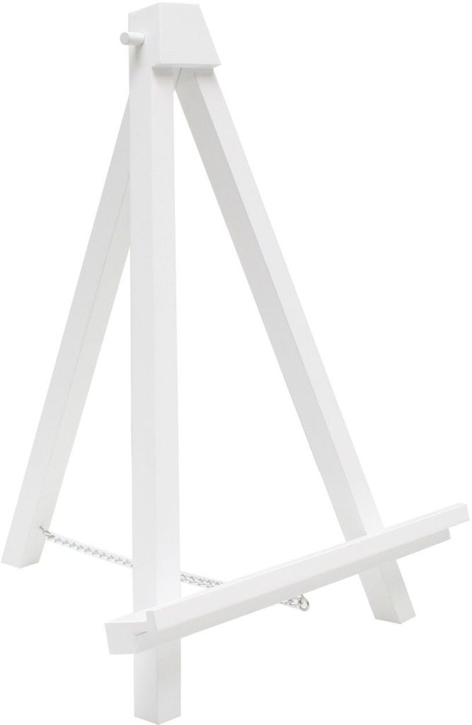 Deknudt S64VF1 Holz-Staffelei weiß 33 cm stabil für Kunstwerke und Fotos