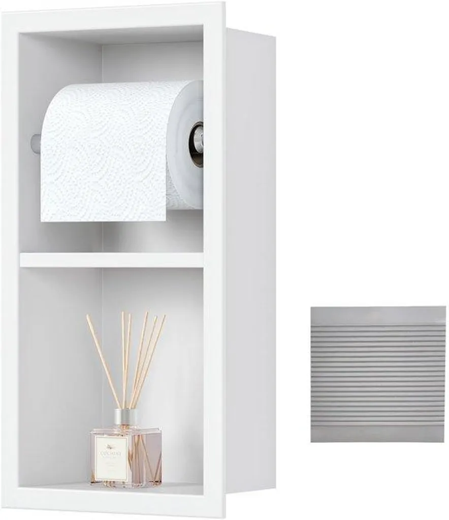 Porte-papier toilette double en acier inoxydable blanc anti-corrosion