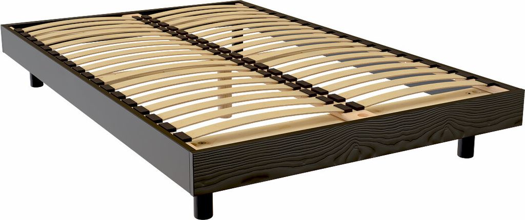 Lattenrost 120x190 cm Kit France aus Massivholz - Schwarz