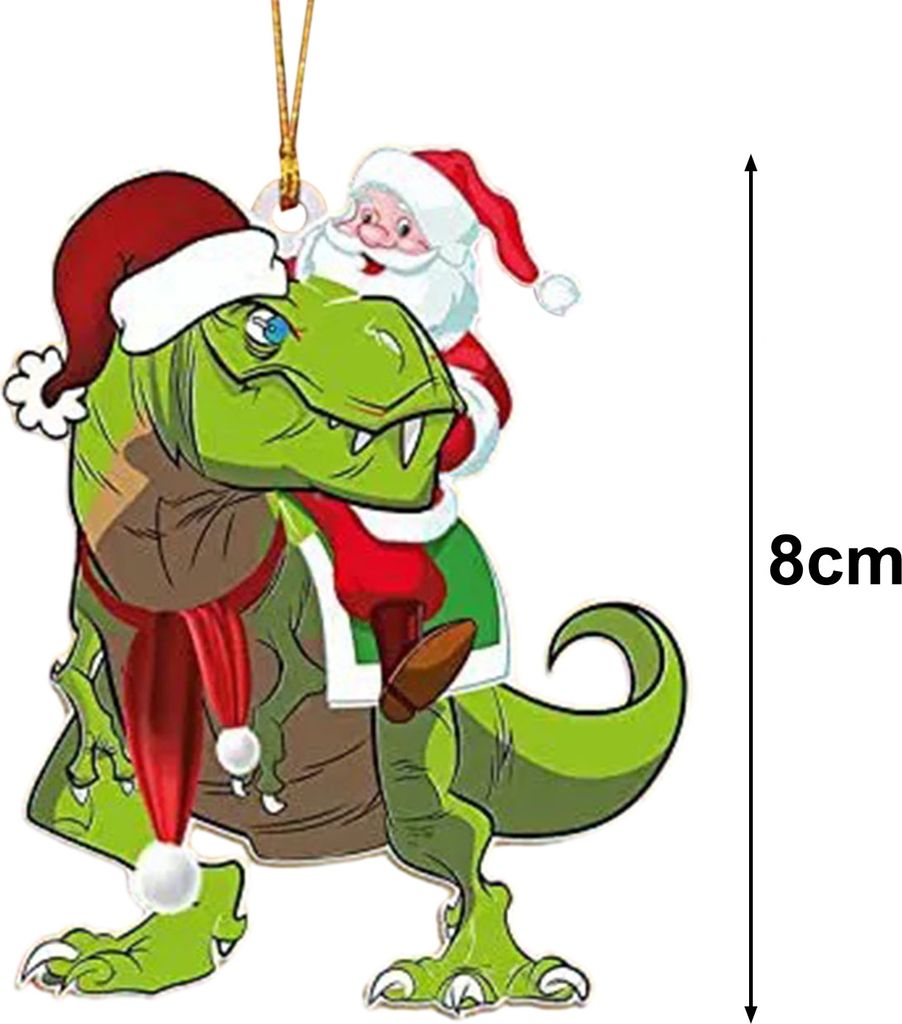 Dinosaurier-Weihnachtsbaum-Anhänger-Dekoration, umweltfreundliches Acryl, fein verarbeitete Ornamente für festliche Feiertagsdekoration
