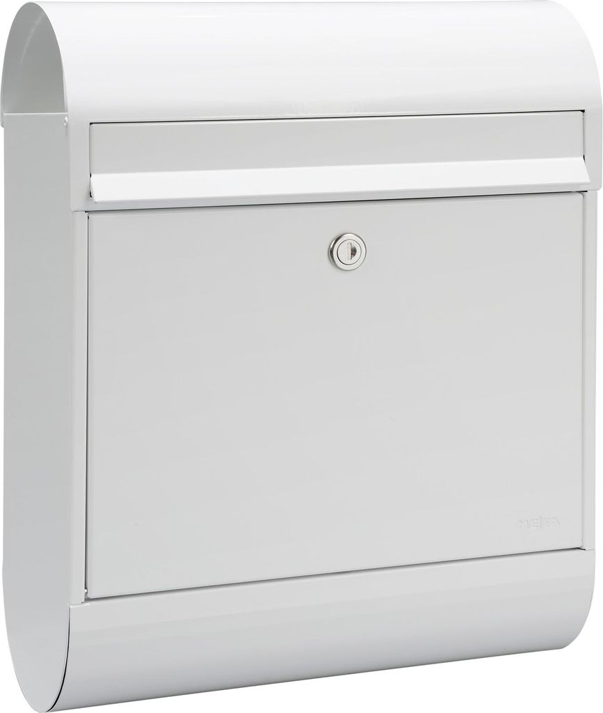 MEFA Briefkasten Ruby 866 + Zeitungsrolle Schloss, weiß 450x350x150 mm 866010DE
