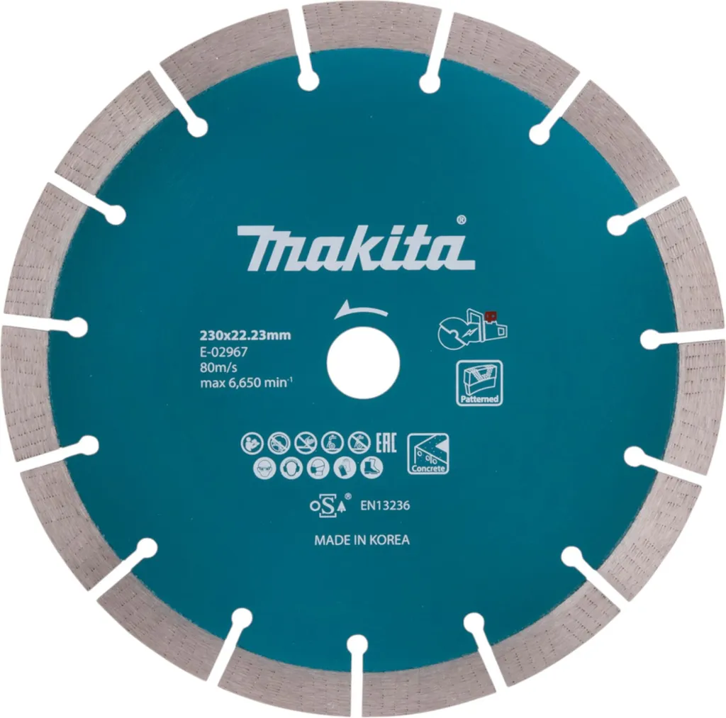 Disque diamant Makita 230 x 22,23 mm à sec et à l'eau pour meuleuse