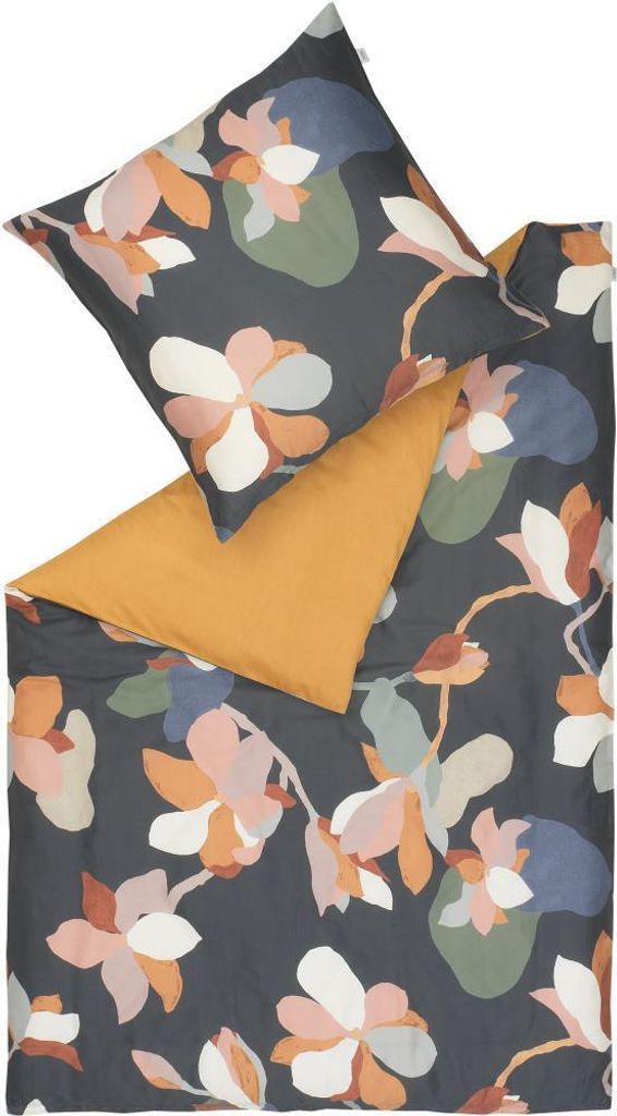 SCHÖNER WOHNEN Bettwäsche-Garnitur Magnolia Farbe anthrazit Größe 135x200+80x80 cm