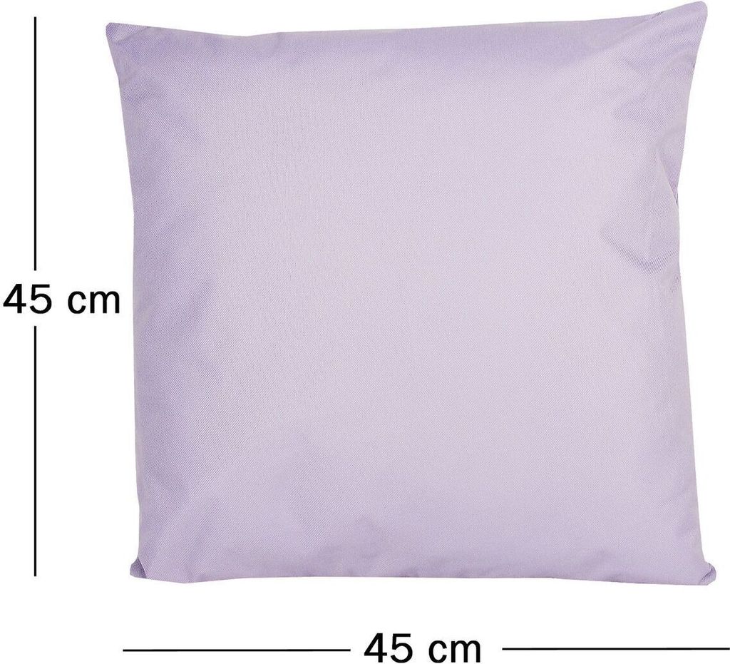 JACK 1x 45x45cm Outdoor Lounge Kissen Dekokissen inkl. Füllung Wasserabweisend Sitzkissen Garten Stuhl Lotus Effekt, Farbe:Flieder
