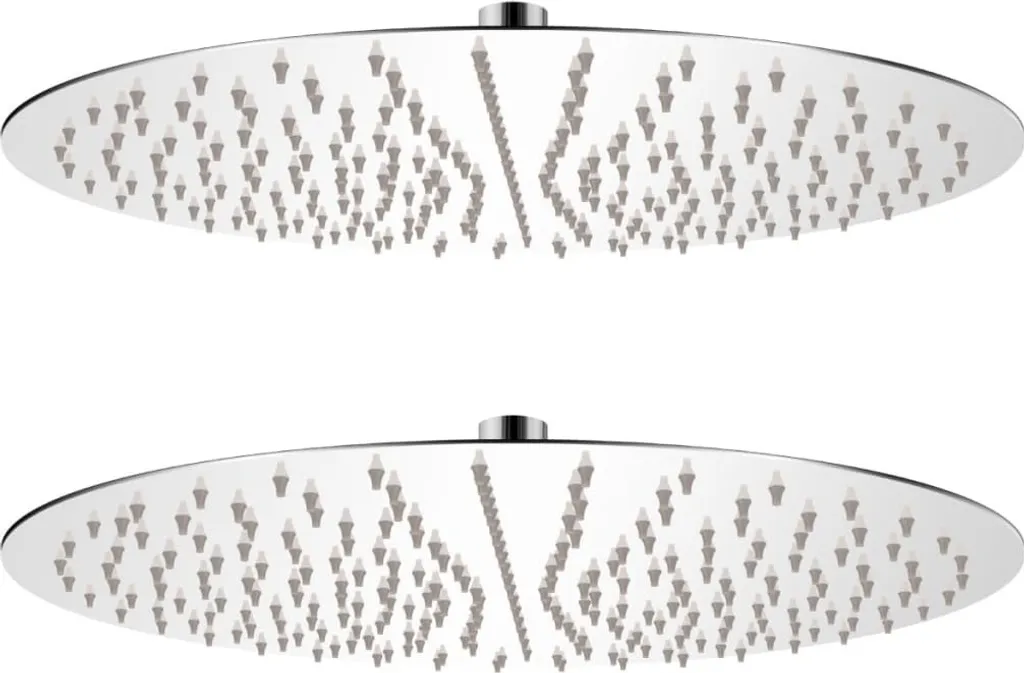 Soffione Doccia Pioggia 40cm Acciaio Inox Specchiato - Set 2 Pezzi Luxury