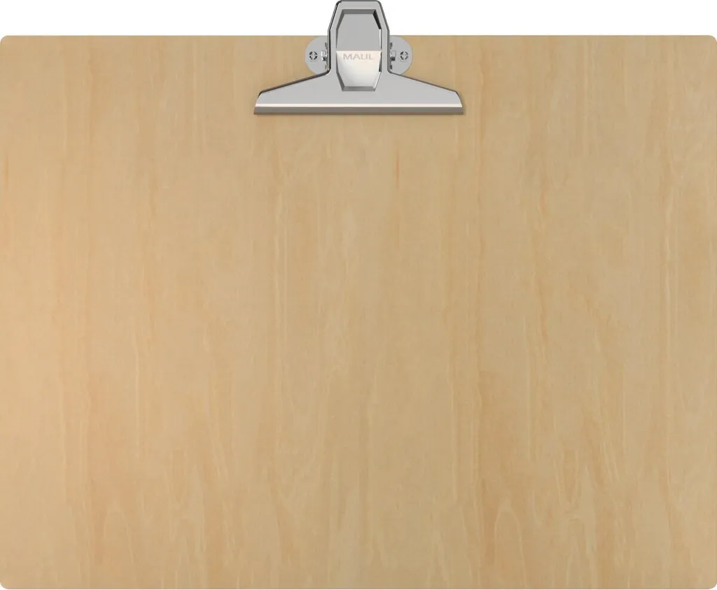 Porte-bloc A3 horizontal en bois brun MAULtilia avec pince métal fixe