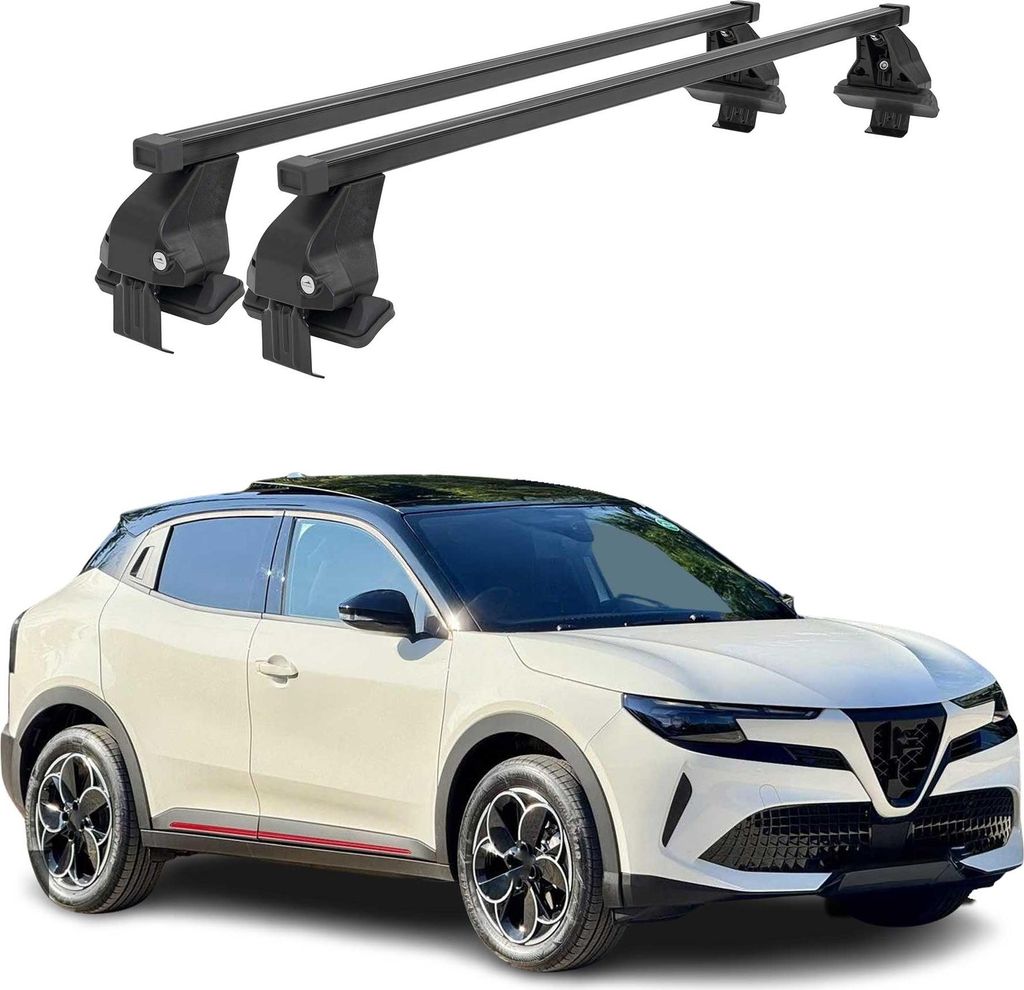 Menabo Dachträger Grundtäger für Alfa Romeo Junior 2024-25 75kg Schwarz Stahl 2x
