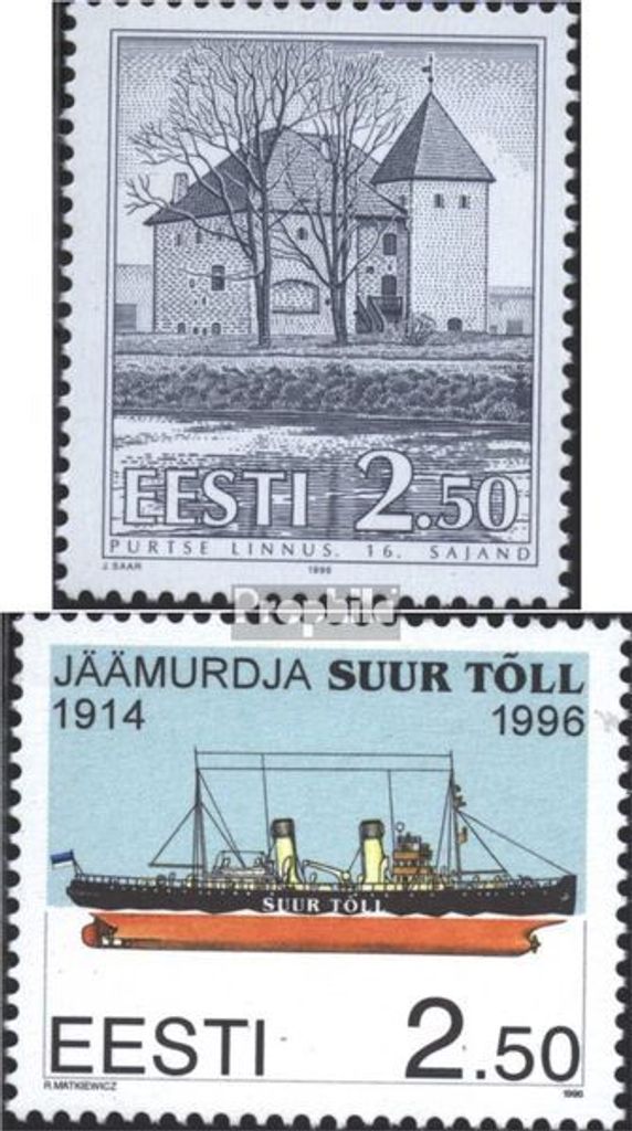 Briefmarken Estland 1996 Mi 281,282 (kompl.Ausg.) gestempelt Bauten