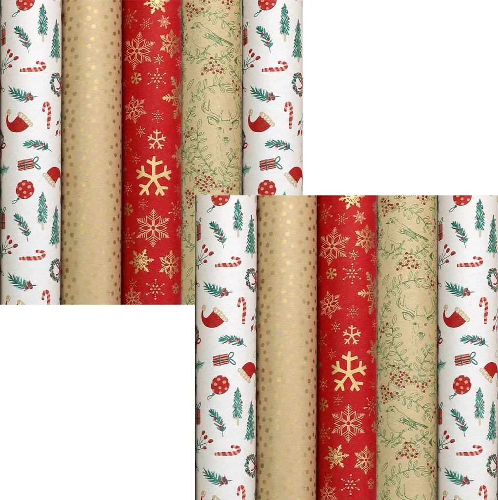 Carta da Regalo Natale WINTERGARTEN 10 Rotoli 2mx70cm | Assortimento Premium