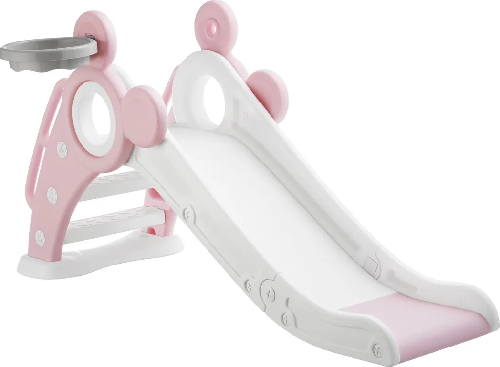 Toboggan pliable JOY rose : solution de jeu compacte et sécurisée
