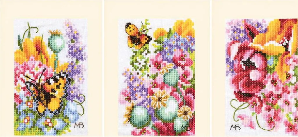VERVACO Kit Punto Croce Segnalibri Contato SET DI FIORI DA 2 Segnalibri