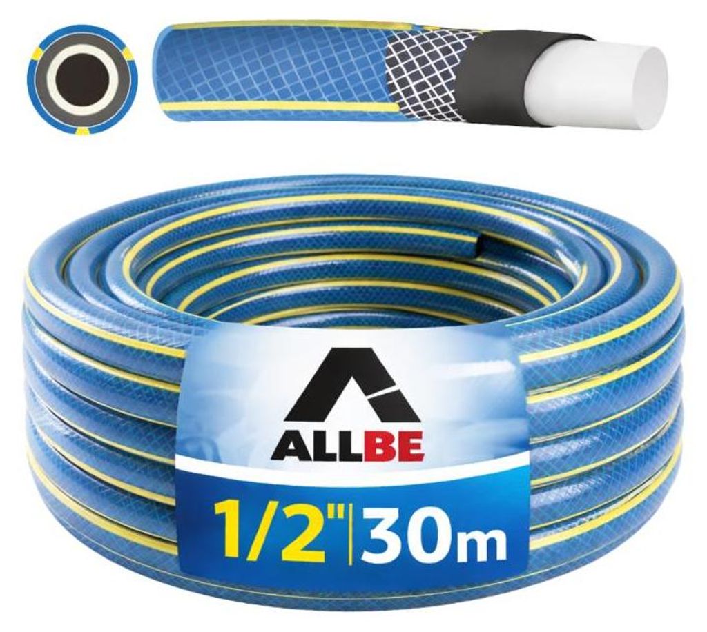 Gartenschlauch 1/2 Zoll 30m 4-lagig verstärkt flexibel Produktbild 