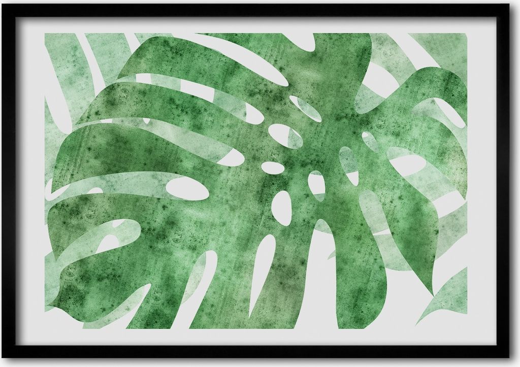 Bild - Bilderrahmen - 100 cm x 70 cm - MDF - Rahmen - Foto - Wandkunst monstera