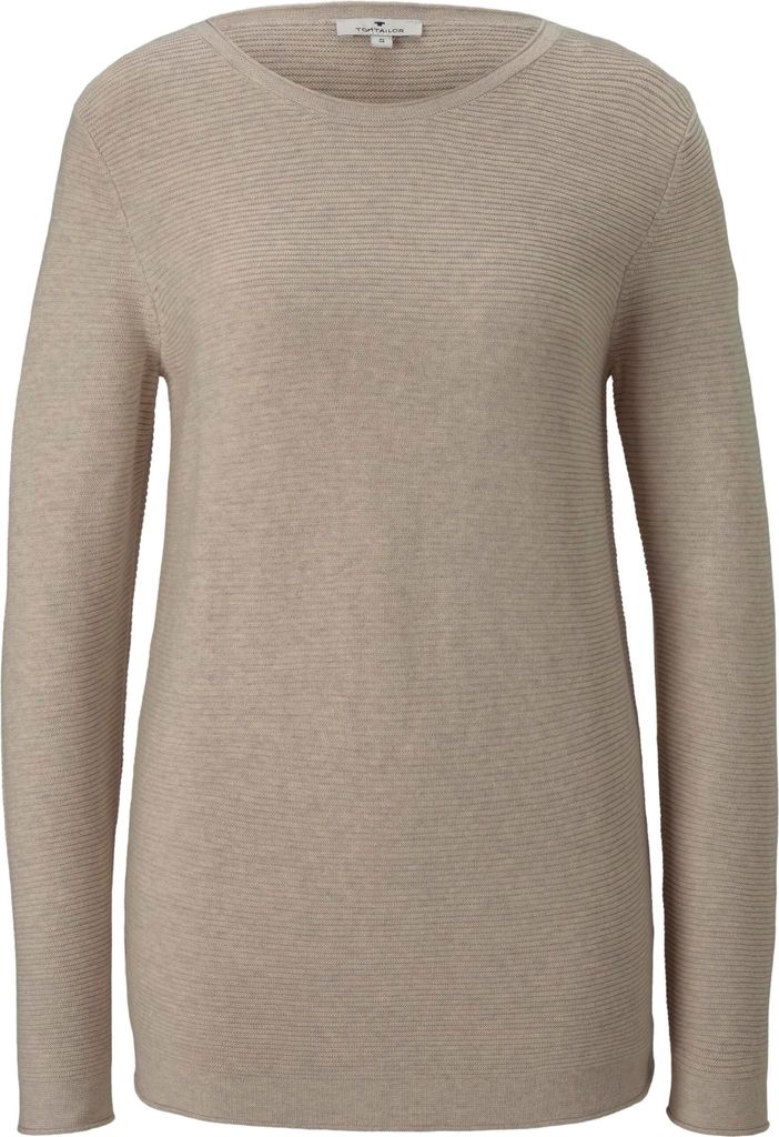 TOM TAILOR Langarm Strickpullover Gestreifter Rundhals Sweater Baumwolle OTTOMAN Größe: L