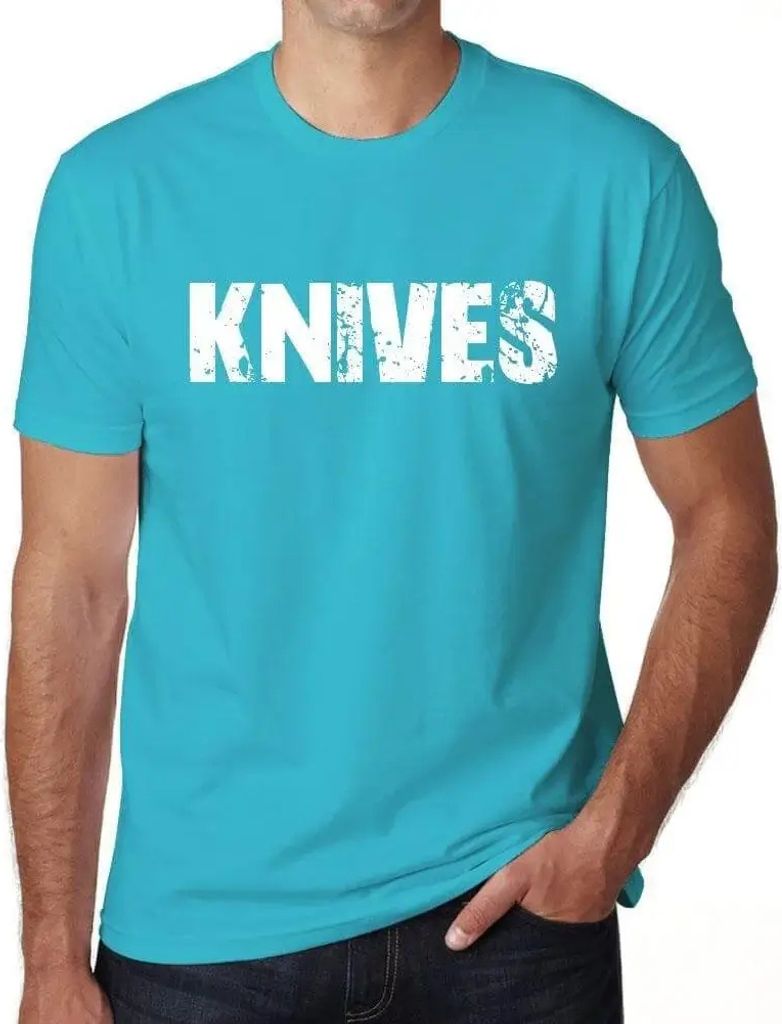 Herren Grafik T-Shirt Messer – Knives – Öko-Verantwortlich Vintage Jahrgang Kurzarm Lustige Druck Geburtstag Geschenk Mann