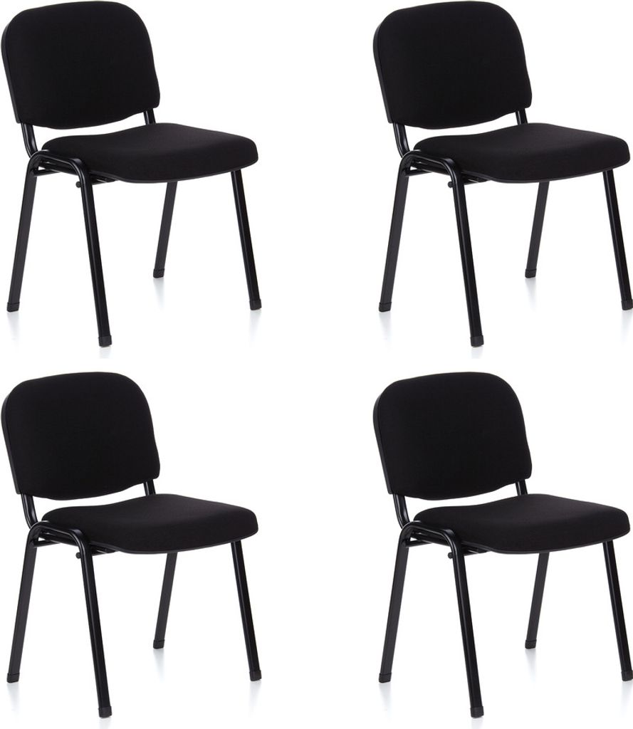 hjh OFFICE Vierfußstuhl 4er Pack XT 600 Stoff Stuhl bis 100 kg belastbar