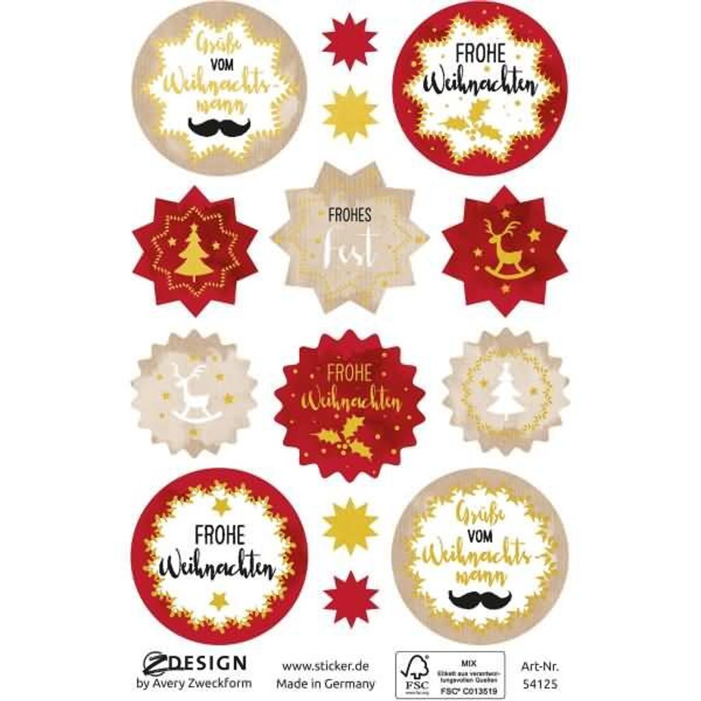 AVERY Zweckform ZDesign Weihnachts-Sticker "Wünsche" 1 Produktbild 2