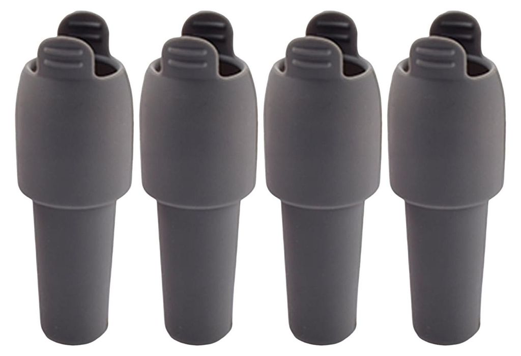 4er-Pack Silikon-Weinstopfen mit Griff, auslaufsicher, Produktbild 