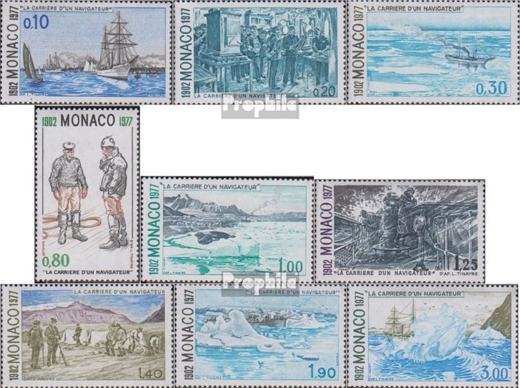Briefmarken Monaco 1977 Mi 1279-1287 (kompl.Ausg.) postfrisch Seefahrer