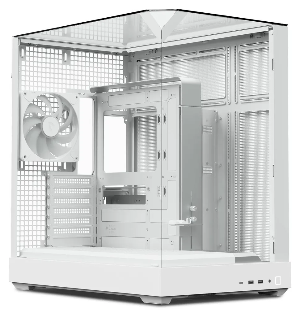 Boîtier PC APNX V2 Blanc en Verre Trempé avec 3 Ventilateurs ARGB Inclus