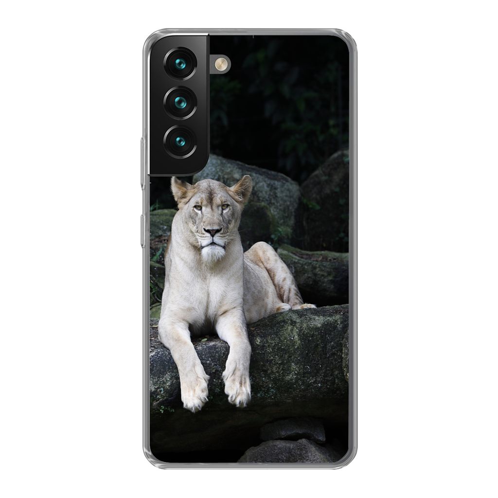 MuchoWow Handyhülle Schutzhülle Hülle für Samsung Galaxy S22 Plus Löwe - Wilde Tiere - Porträt Silikon Softcase Handy Hülle - Schutzabdeckung