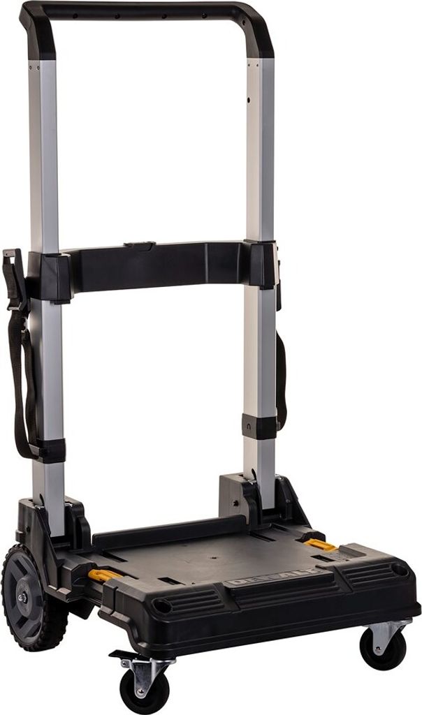 A folding trolley with a telescopic handle and wheels, shown against a white background.