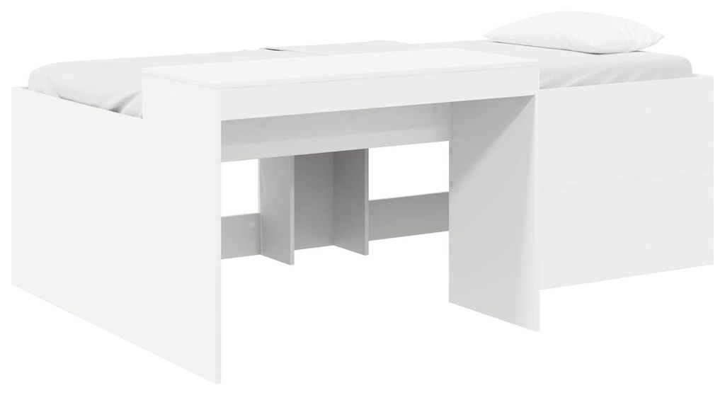 Hochbett mit Schreibtisch für Kinder Weiß 98,5 x 200 cm