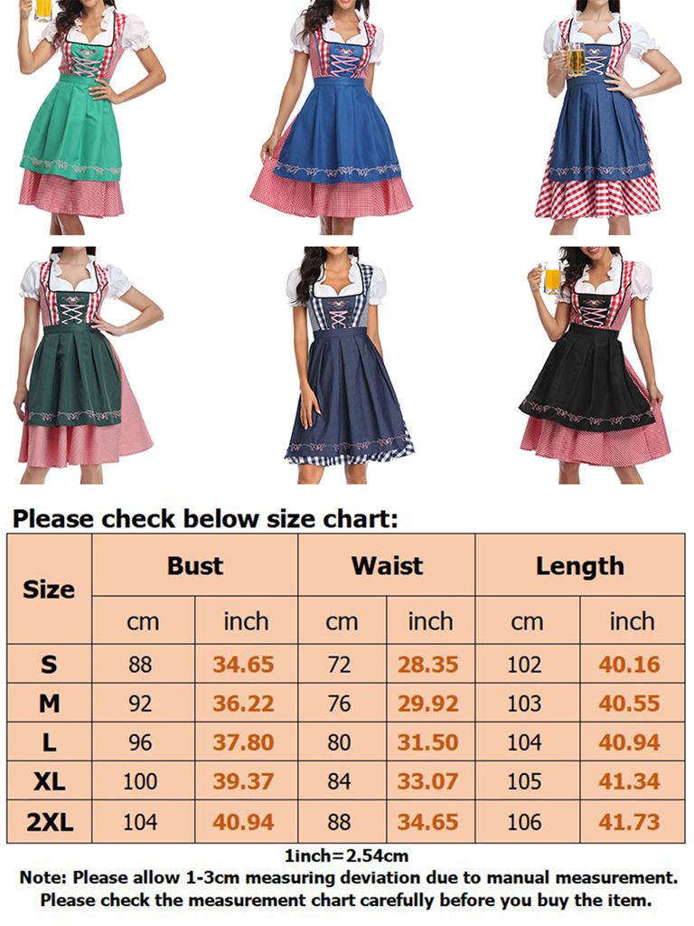 Trachtenkleid Damen Modern Lang - Oktoberfest Outfi Produktbild-Vorschau 2
