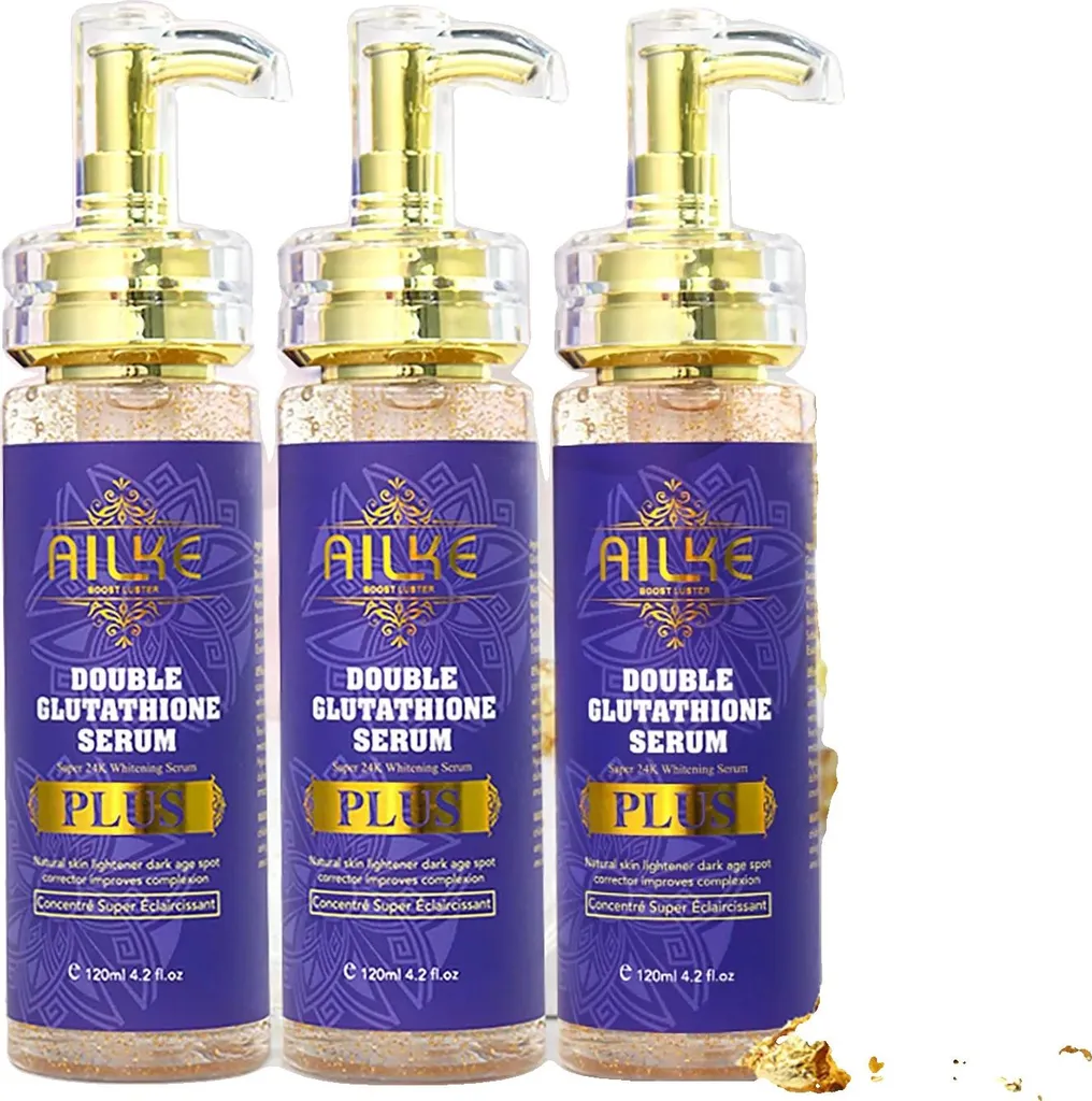 Sérum Visage Éclat à l'Or 24K et Glutathion - Pack de 3 pour Teint Lumineux