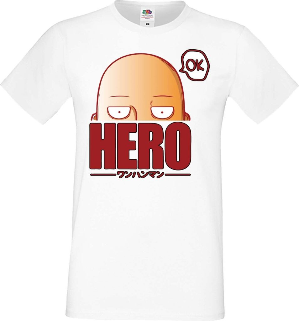 Herren T-Shirt Anime Manga One manga Punch Anime Man 01, Man 2XL / Weiß