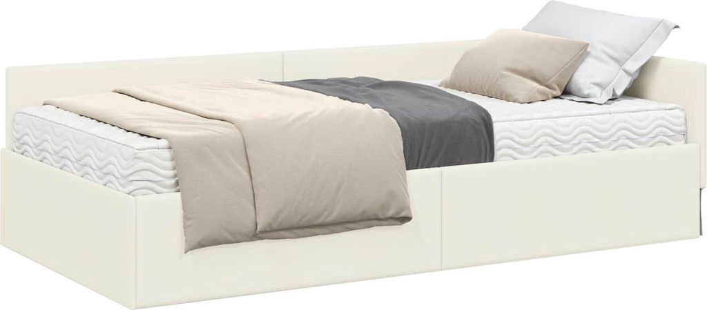 vidaXL Eckbettgestell mit Matratze Sonstiges 2 pcs Grau Samt