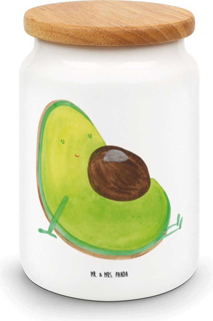 Mr. & Mrs. Panda Kaffeedose Avocado Schwangerschaft - Weiß - Geschenk, Vorratsbehälter, Snackdose, Dose, Baby, Liebe, Babyparty, Geburt, Wunder, ...