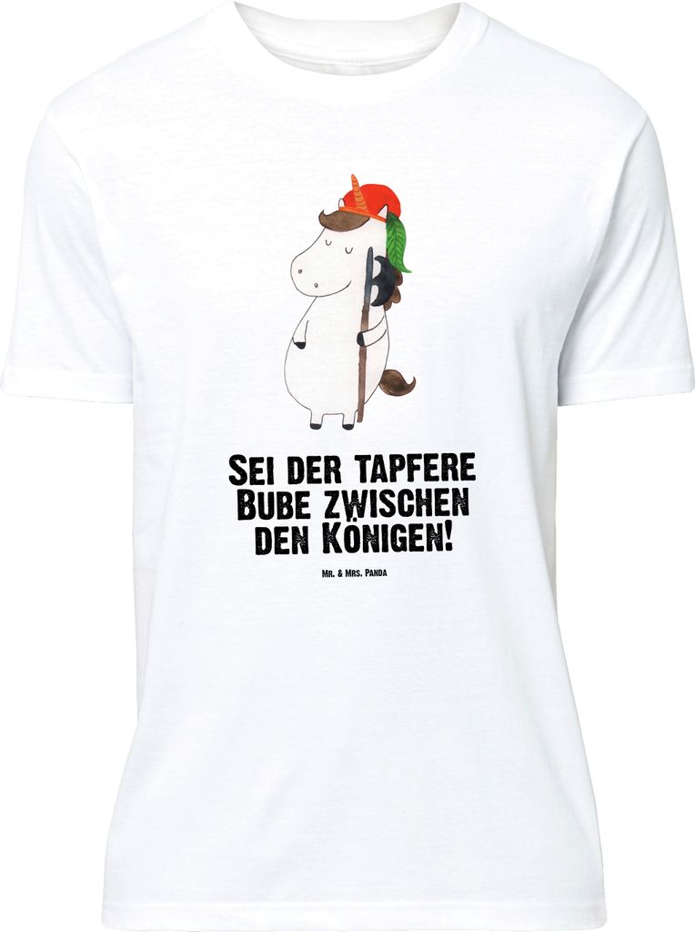 Mr. & Mrs. Panda Tshirt Einhorn Junge - Weiß - Geschenk, Bube, Unicorn, Shirt, Einhörner, Motiv T-Shirt, oberteil, S, Mittelalter