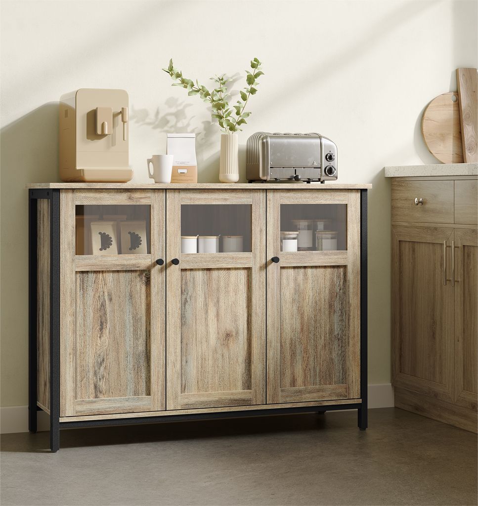 VASAGLE Sideboard, 100 x 35 x 75 cm, verstellbaren Ablage, Produktbild 