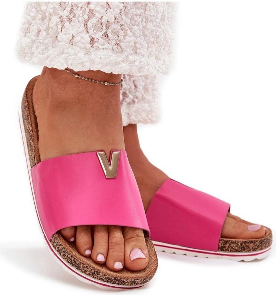 Damen Sandalen auf Korkplattform mit dekorativem Detail Fuchsia Vessira 36