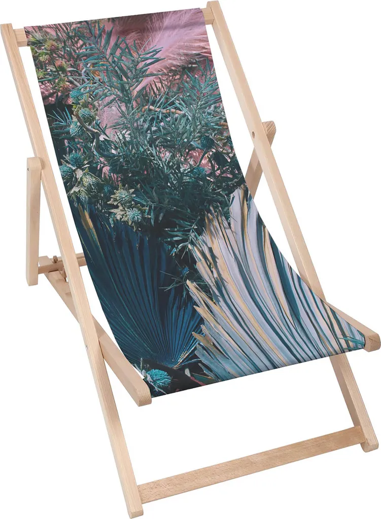 Sdraio Pieghevole Dreamroots Rosa Fiori | Arredo Giardino Legno 130kg