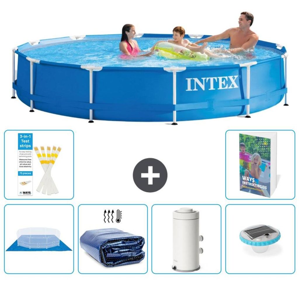 Frame Pool Rund - 366x76 cm - 7-teilig S98