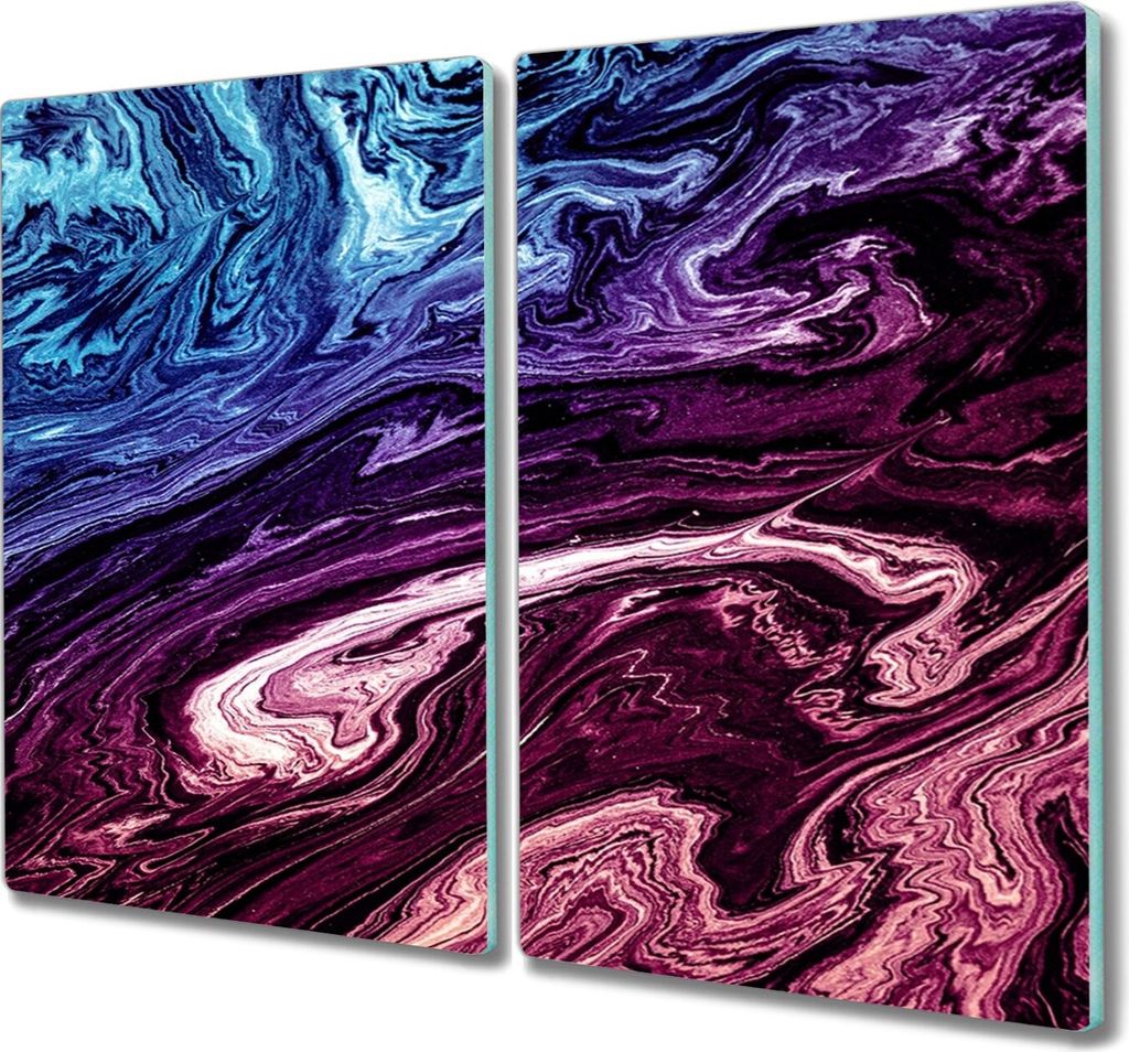 Coloray Schneidebrett Herdabdeckplatte 2x30x52 cm Kochplattenabdeckung Küchenbrett Hackbrett - bunte Fantasie