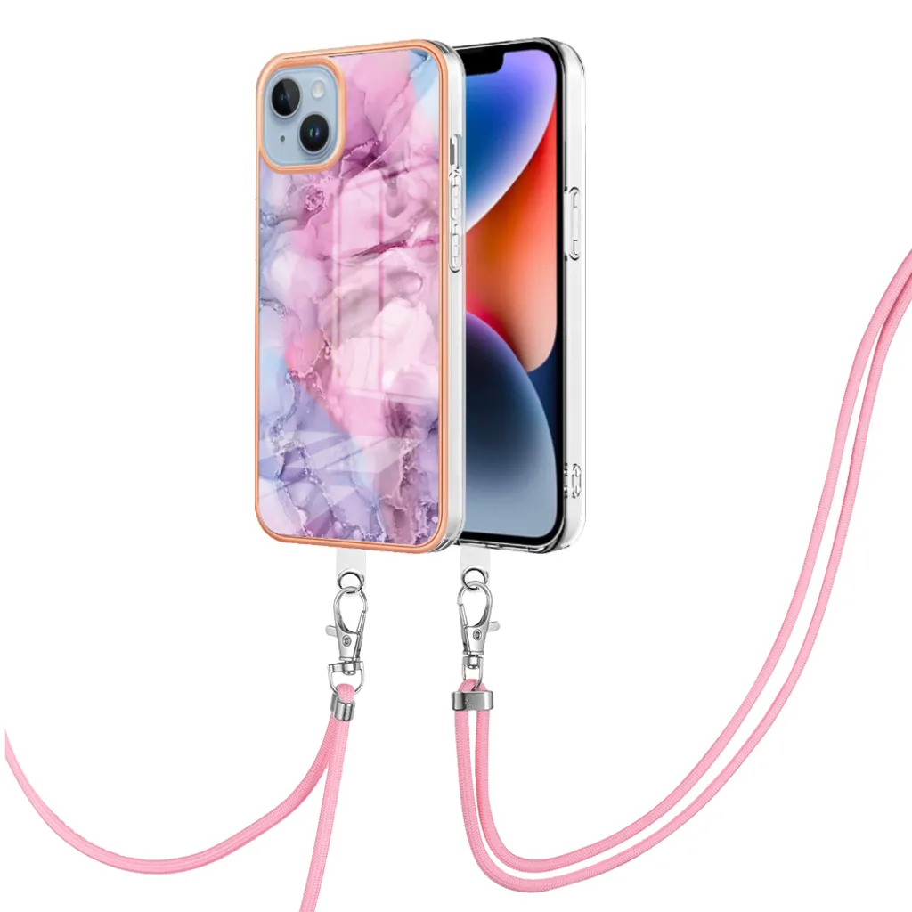 Custodia iPhone 11 con Cordino Oro Rosa - Cover TPU Morbida a Tracolla