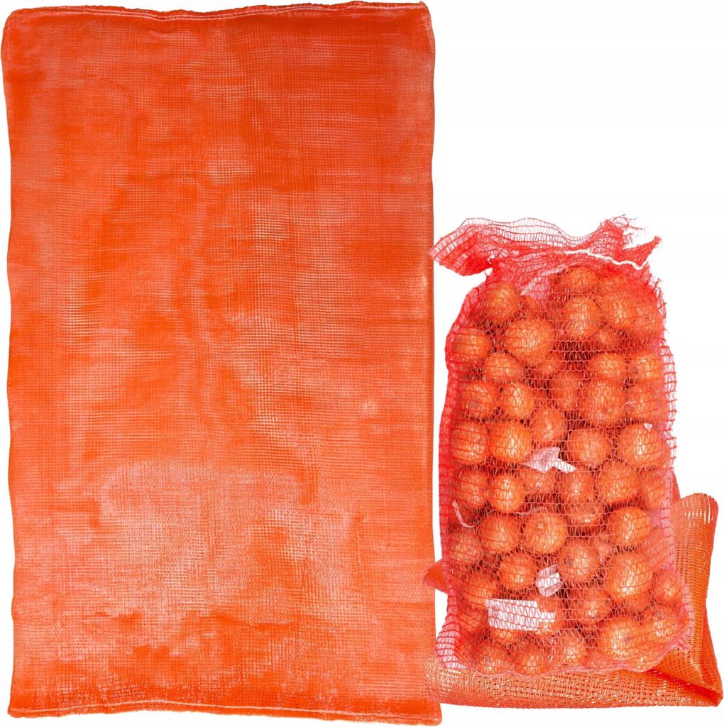 100x Raschelsack 50 kg 60cmx110cm ORANGE